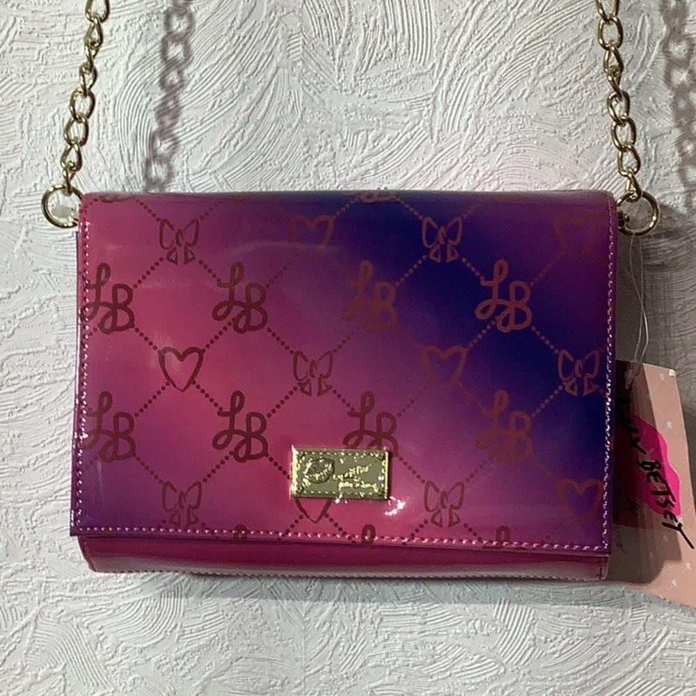 Betsey Johnson NEW - Patent Wallet - ombre Fuchsia - LBellen - LUV BETSEY LB - Picture 2 of 13